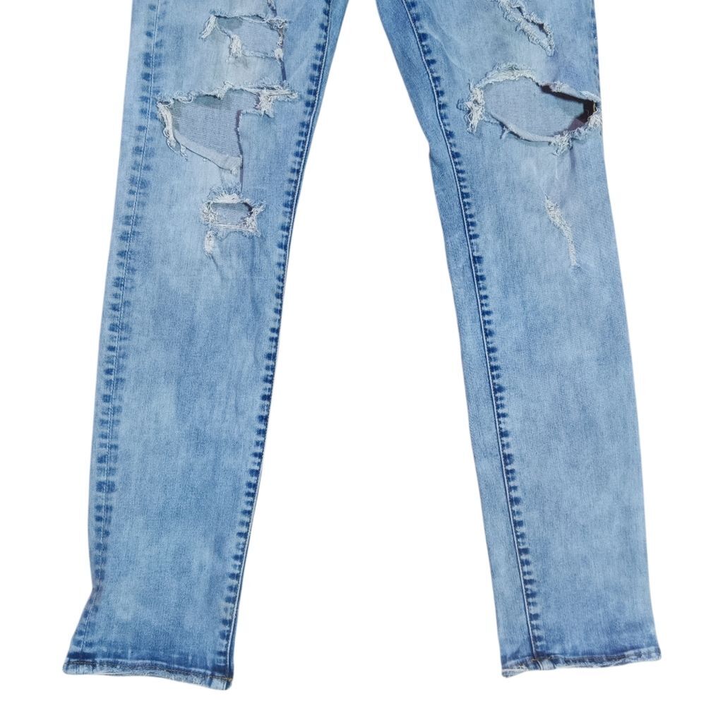 American Eagle Outfitters Distressed Men's Jeans 28x30 Light Blue Holes Flex - Picture 3 of 8